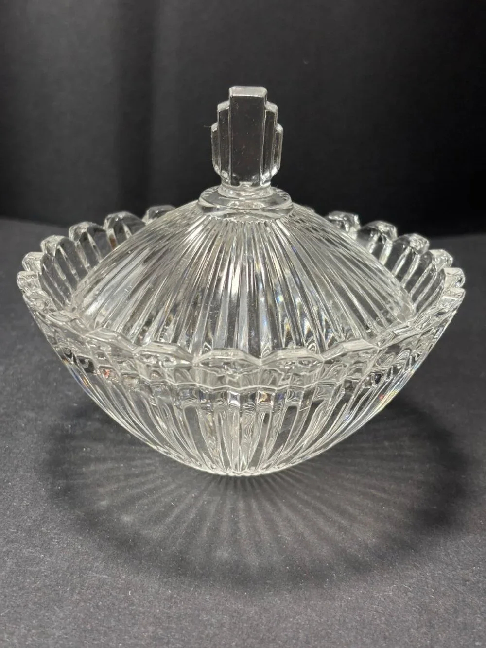 Mikasa Crystal Marquette Covered Candy Trinket Dish Made In Japan Vintage 1990s